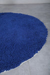 Round Moroccan Wool Rug – 5.9 ft in Royal Blue | Luxurious Boho Accent