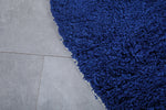 Round Moroccan Wool Rug – 5.9 ft in Royal Blue | Luxurious Boho Accent