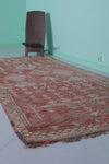 Vintage Moroccan Rug 4.7 x 10.6 Ft Handwoven Tribal Design | Bohemian Decor