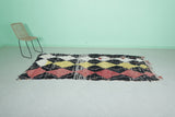 Moroccan Berber Rug – 3.7 x 9.1 ft | Handmade Colorful Diamond Pattern