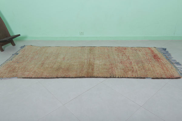 Vintage Moroccan rug 3.6 x 8.9 FT | Handwoven berber carpet