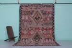 Vintage Moroccan Rug 6.2 x 11.1 Ft Handwoven Tribal Design | Boho Home Decor