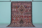 Vintage Moroccan Rug 6.2 x 11.1 Ft Handwoven Tribal Design | Boho Home Decor