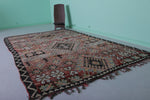 Vintage Moroccan Rug 6.2 x 11.1 Ft Handwoven Tribal Design | Boho Home Decor