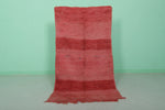 Red handmade berber Moroccan Rug, 3 FT X 5.6 FT