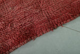 Red handmade berber Moroccan Rug, 3 FT X 5.6 FT