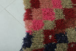 Vibrant Moroccan Berber Rug 2.1 FT × 5.2 FT - Checkerboard in Bold Pinks and Reds