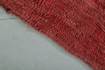 Red handmade berber Moroccan Rug, 3 FT X 5.6 FT