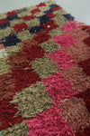 Vibrant Moroccan Berber Rug 2.1 FT × 5.2 FT - Checkerboard in Bold Pinks and Reds