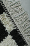 Large Black & White Checkered Moroccan Rug – 9.1 x 9.9 ft, Handwoven