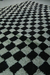 Large Black & White Checkered Moroccan Rug – 9.1 x 9.9 ft, Handwoven