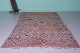 Large Vintage Moroccan Rug 6.7 x 12.3 FT - Pink Diamond Motifs