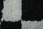 Large Black & White Checkered Moroccan Rug – 9.1 x 9.9 ft, Handwoven