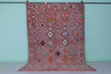 Large Vintage Moroccan Rug 6.7 x 12.3 FT - Pink Diamond Motifs