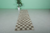 2.5 x 9.7 FT Moroccan Checkered Runner Rug – Handwoven Wool Hallway Rug