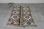 Vintage Moroccan Rug | 3.8 FT X 5.6 FT Colorful Diamond Patterns