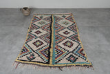 Vintage Moroccan Rug | 3.8 FT X 5.6 FT Colorful Diamond Patterns