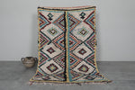 Vintage Moroccan Rug | 3.8 FT X 5.6 FT Colorful Diamond Patterns