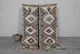 Vintage Moroccan Rug | 3.8 FT X 5.6 FT Colorful Diamond Patterns