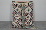 Vintage Moroccan Rug | 3.8 FT X 5.6 FT Colorful Diamond Patterns