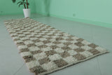 2.5 x 9.7 FT Moroccan Checkered Runner Rug – Handwoven Wool Hallway Rug