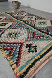 Vintage Moroccan Rug | 3.8 FT X 5.6 FT Colorful Diamond Patterns