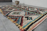 Vintage Moroccan Rug | 3.8 FT X 5.6 FT Colorful Diamond Patterns