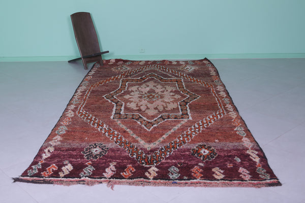 Vintage Moroccan rug 6.2 x 12.3 Ft handwoven medallion design | Boho decor