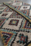 Vintage Moroccan Rug | 3.8 FT X 5.6 FT Colorful Diamond Patterns