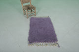 2 x 3 FT Moroccan Rug – Soft Purple Accent Rug with Fringe