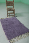 2 x 3 FT Moroccan Rug – Soft Purple Accent Rug with Fringe