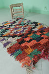 Colorful Boucherouite Moroccan Berber Rug - 2.6 FT X 4.1 FT | Vibrant Handmade Decor