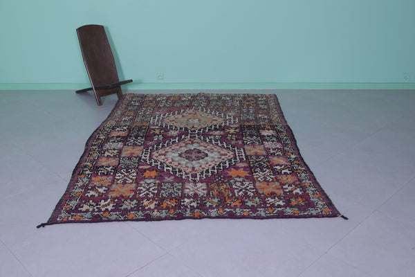 Vintage Moroccan rug 6 x 8.8 Ft handwoven geometric pattern | Boho decor
