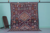 Vintage Moroccan Rug 6 x 8.8 Ft Handwoven Geometric Pattern | Boho Decor