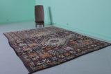 Vintage Moroccan Rug 6 x 8.8 Ft Handwoven Geometric Pattern | Boho Decor