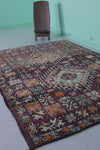 Vintage Moroccan Rug 6 x 8.8 Ft Handwoven Geometric Pattern | Boho Decor