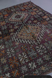 Vintage Moroccan Rug 6 x 8.8 Ft Handwoven Geometric Pattern | Boho Decor