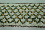 Moroccan Berber Rug - 2.8 x 8.5 ft | Handwoven Ivory with Green & Yellow Accents