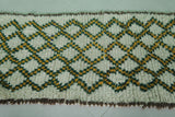 Moroccan Berber Rug - 2.8 x 8.5 ft | Handwoven Ivory with Green & Yellow Accents