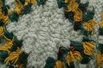 Moroccan Berber Rug - 2.8 x 8.5 ft | Handwoven Ivory with Green & Yellow Accents