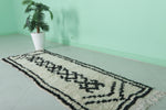 Vintage Handmade Berber Rug – Monochrome 2.2 x 6.6 FT | Moroccan Runner