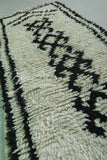 Vintage Handmade Berber Rug – Monochrome 2.2 x 6.6 FT | Moroccan Runner