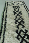 Vintage Handmade Berber Rug – Monochrome 2.2 x 6.6 FT | Moroccan Runner