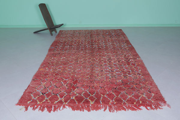 Vintage Moroccan rug 6 x 11.1 Ft handwoven diamond pattern | Boho decor