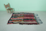 Colorful Moroccan Berber Rug - 3.3 x 4.9 ft | Handmade Striped Wool Carpet