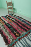 Colorful Moroccan Berber Rug - 3.3 x 4.9 ft | Handmade Striped Wool Carpet