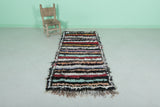 Colorful Moroccan Berber Rug - 2.6 x 5.7 ft Handmade Striped Design