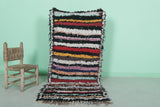 Colorful Moroccan Berber Rug - 2.6 x 5.7 ft Handmade Striped Design