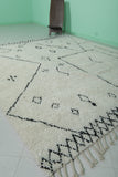 8 X 9 FT Moroccan Wool Rug - Handwoven Boho Diamond Pattern