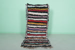 Colorful Moroccan Berber Rug - 2.6 x 5.7 ft Handmade Striped Design